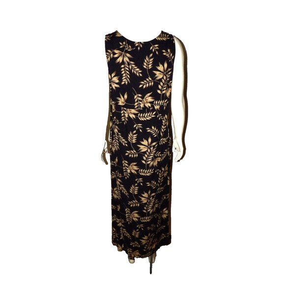 Donna Ricco DR 2 pc Black Tan Maxi Dress Tank 12 Matching Button Up Shirt Floral - Picture 8 of 16